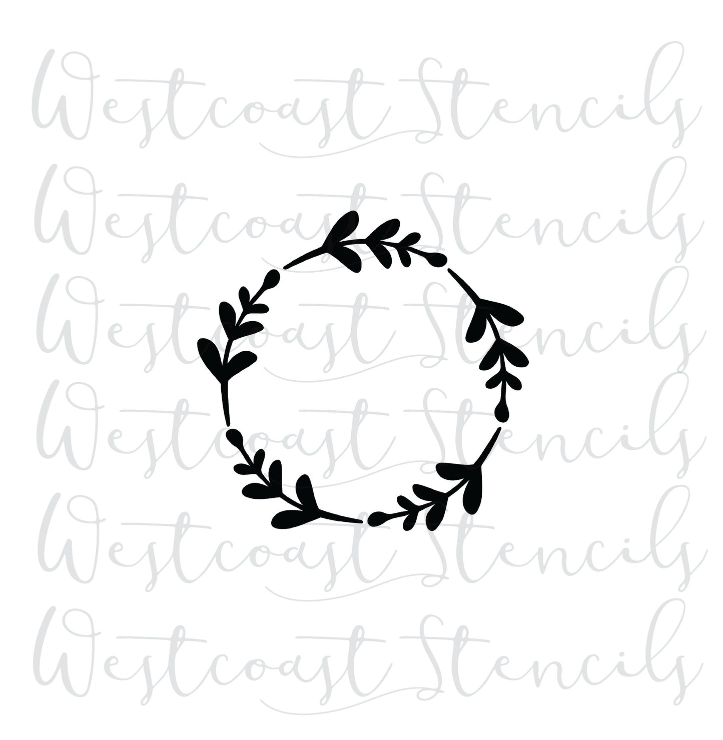 Leaf Wreath Stencil, Style 3