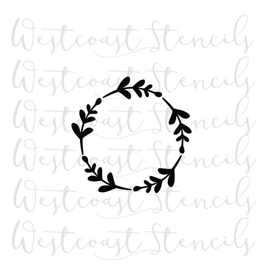 Leaf Wreath Stencil, Style 3