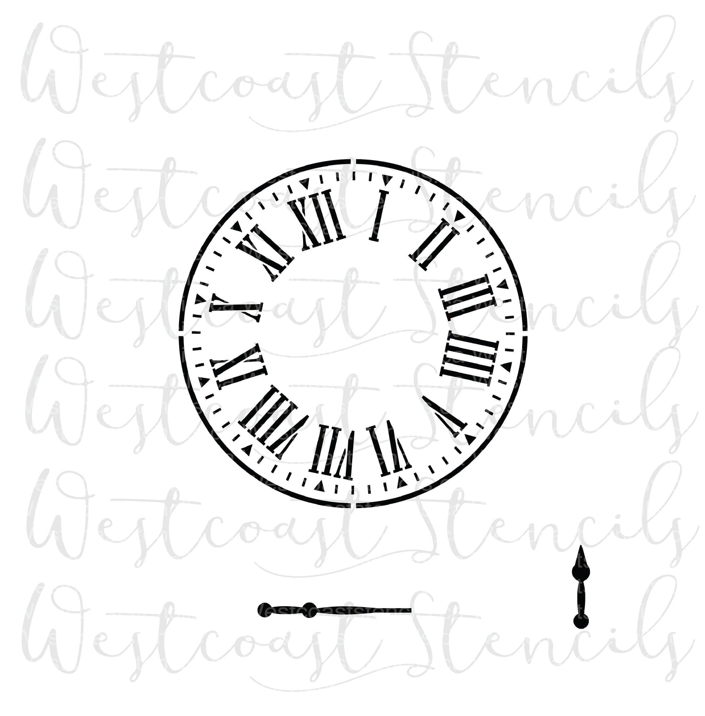 Vintage Clock Face Stencil