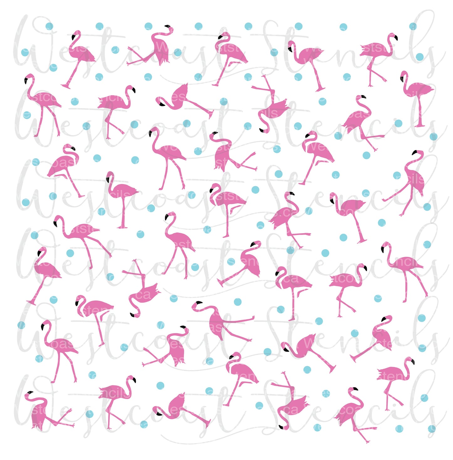 Flamingo Polka Dots Stencil