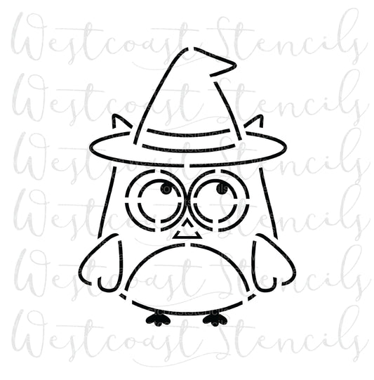 PYO Owl with Witch Hat Stencil