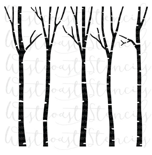 Birch Trees Stencil