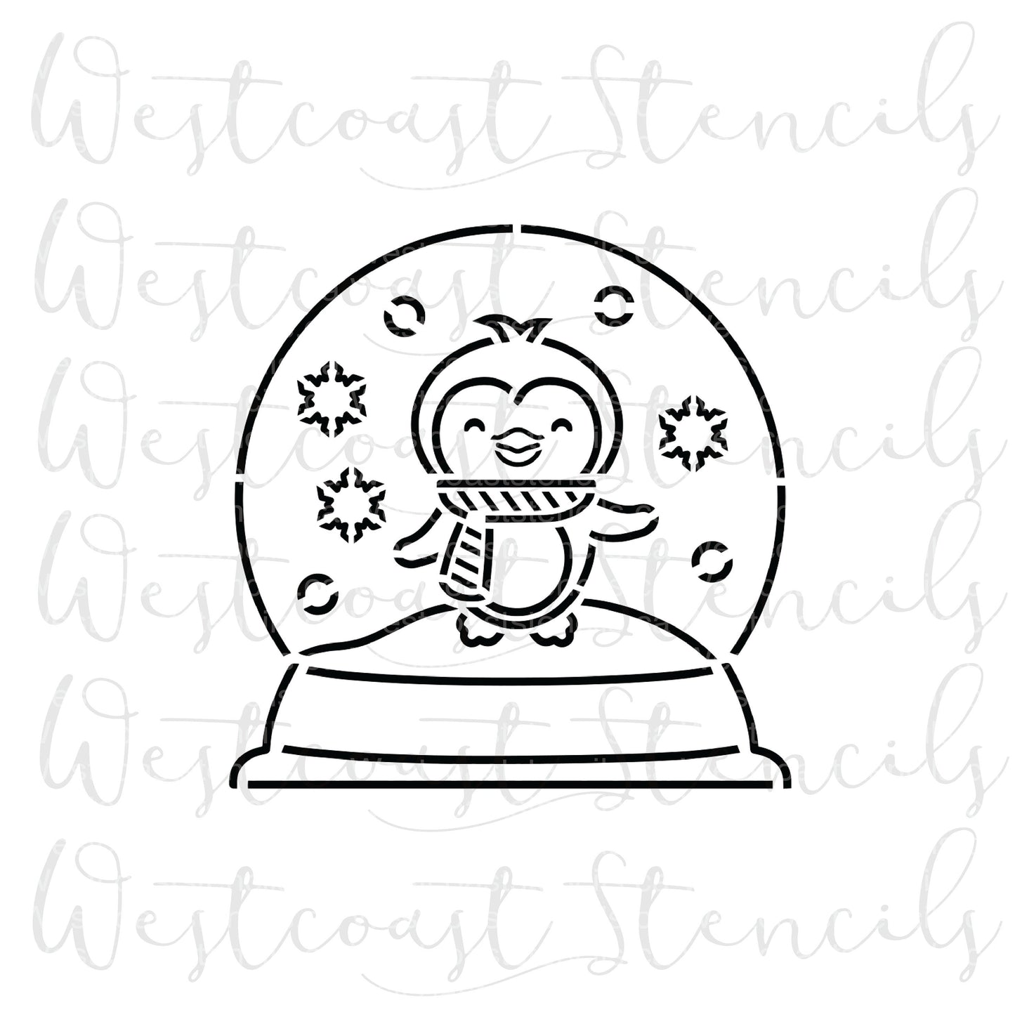 PYO Snow Globe Penguin Stencil