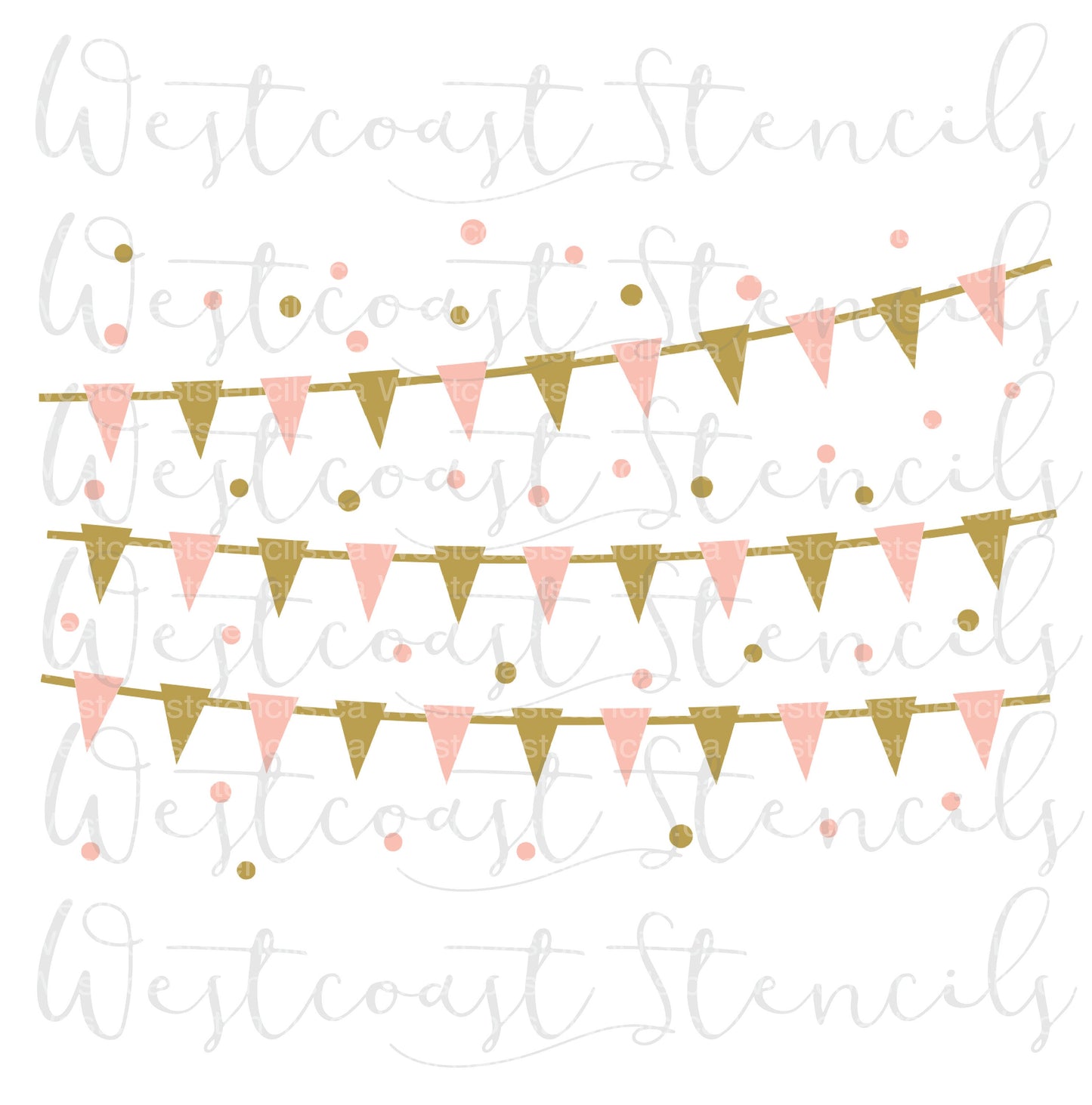 Bunting Garland Stencil