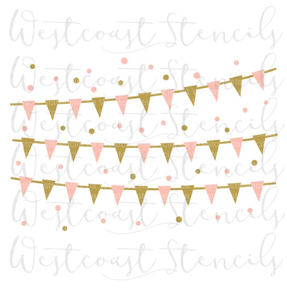 Bunting Garland Stencil