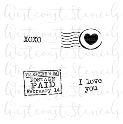 Valentine's Postage Stencil