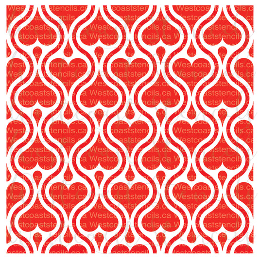 Damask Hearts Stencil