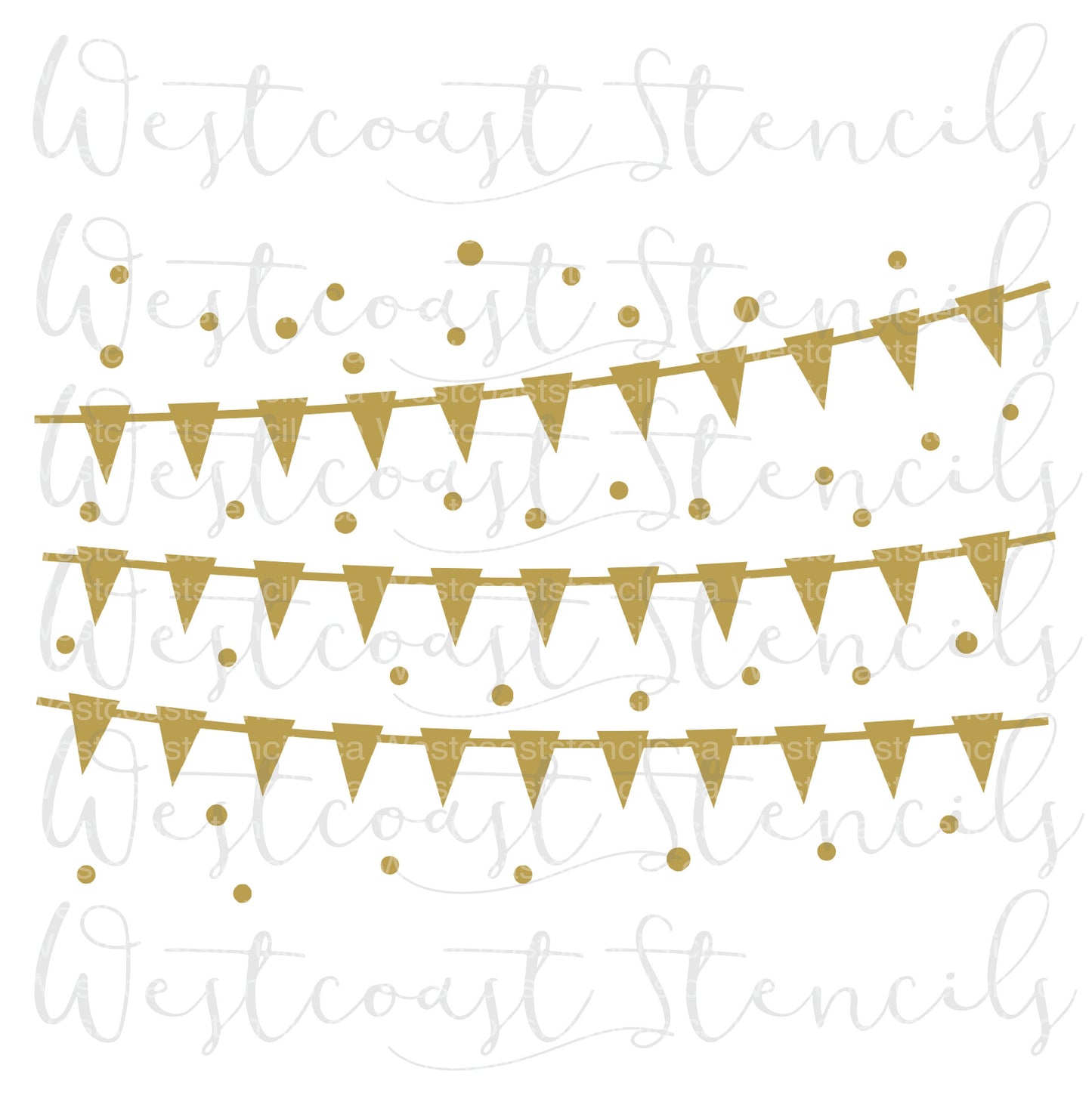 Bunting Garland Stencil