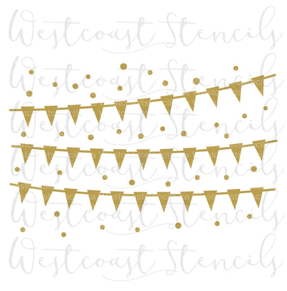 Bunting Garland Stencil