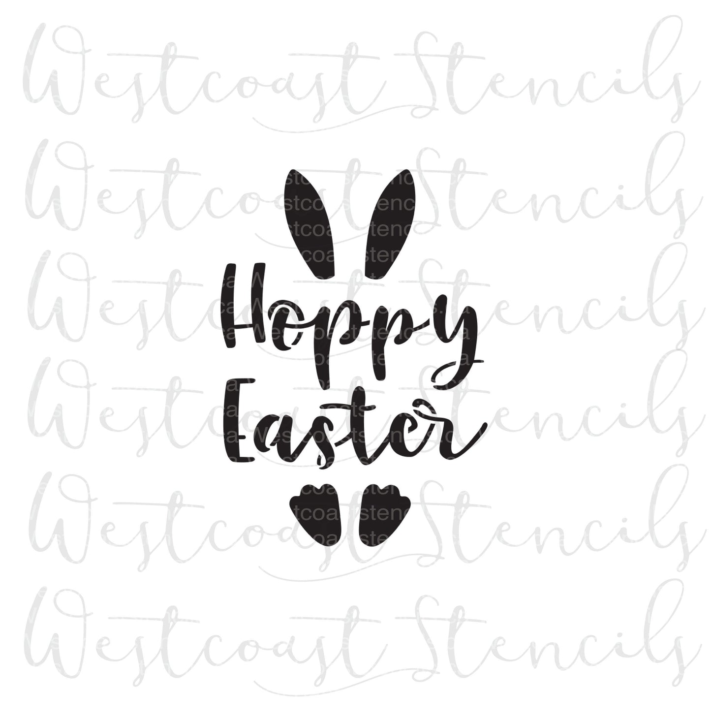 Hoppy Easter with Ears Stencil