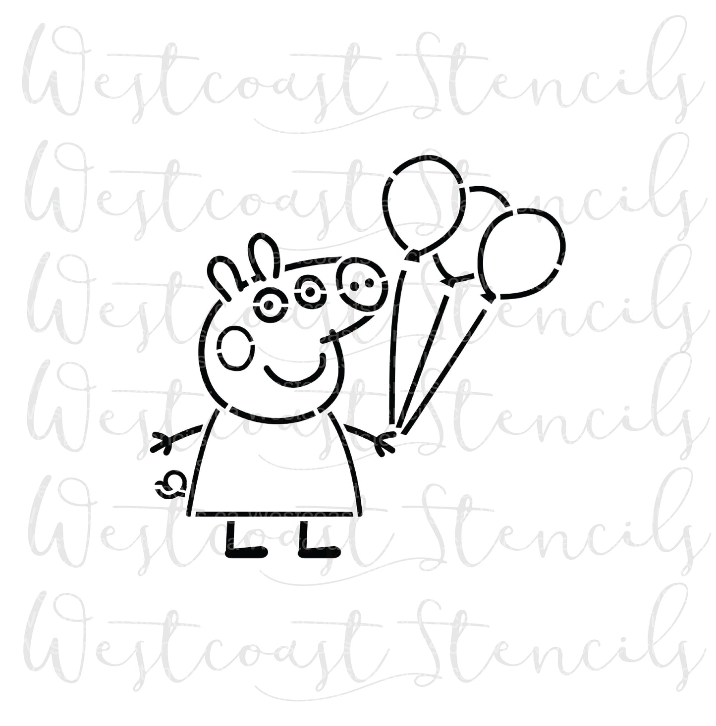 PYO Pig with Balloons Stencil