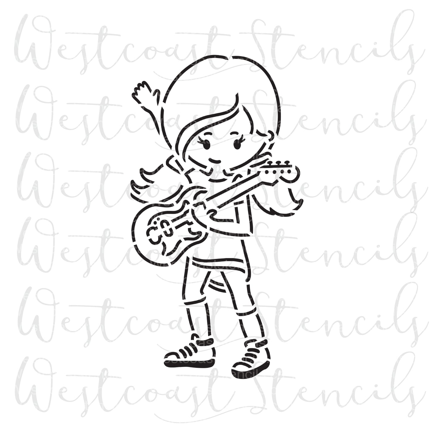 PYO Girl with Guitar Stencil