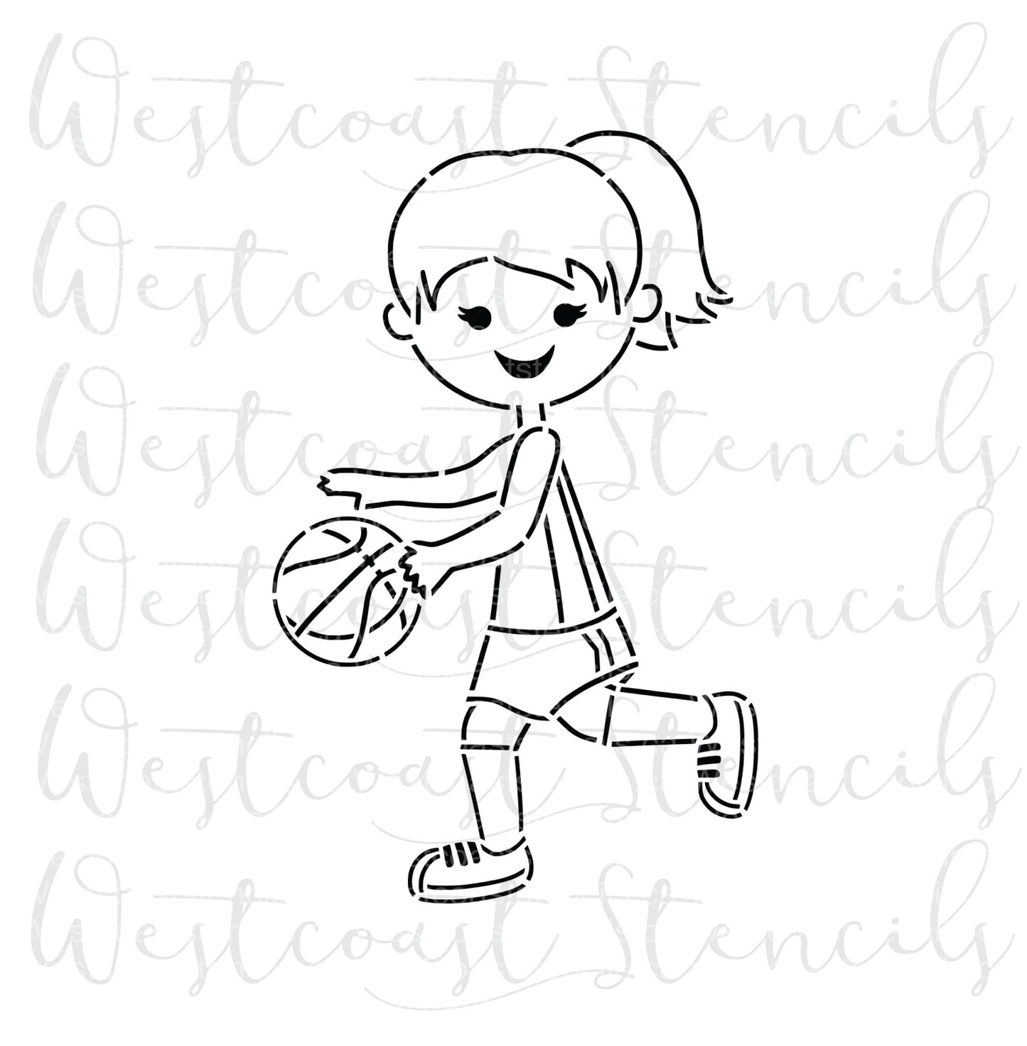 PYO Basketball Girl Stencil