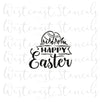 Happy Easter with Eggs Stencil