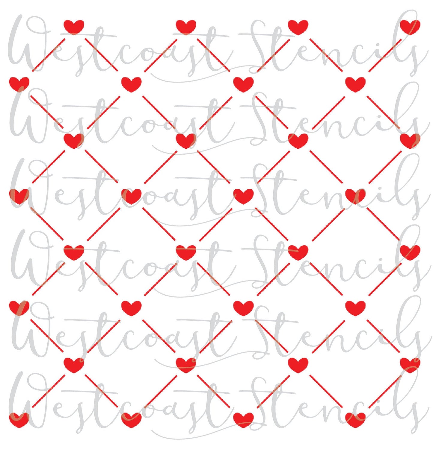 Heart Grid Stencil