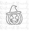 PYO Jack-o-Lantern with Witch Hat Stencil
