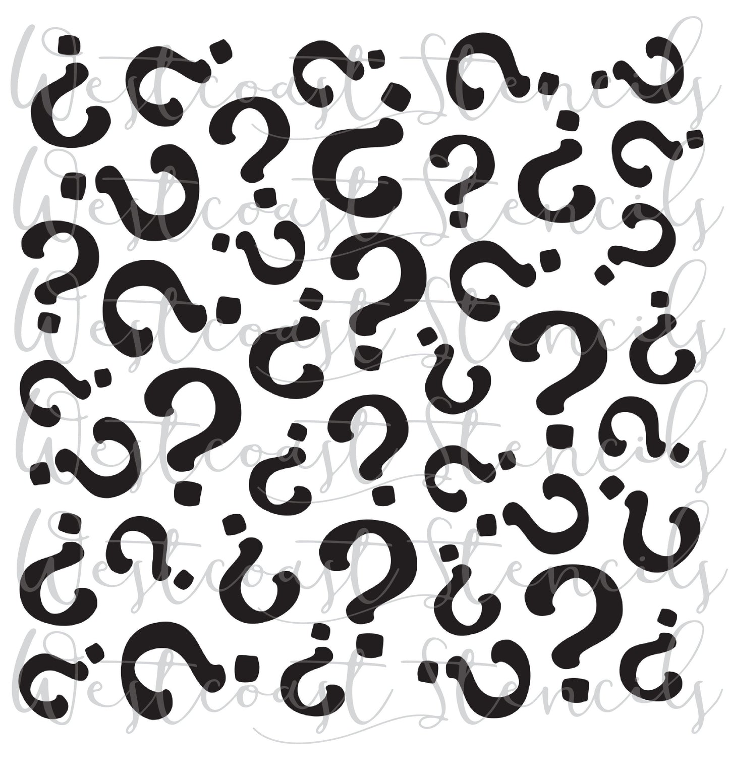 Question Mark Background Stencil