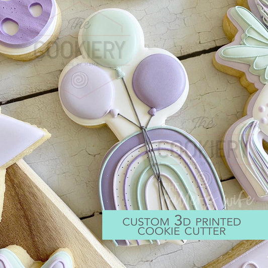 BALLOON RAINBOW COOKIE CUTTER - BIRTHDAY COOKIE CUTTER - 3D PRINTED COOKIE CUTTER - TCK88167