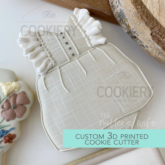 RUFFLED ROMPER COOKIE CUTTER - BABY SHOWER COOKIE CUTTER - 3D PRINTED COOKIE CUTTER - TCK32145