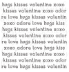 Love Hugs Kisses Background Stencil