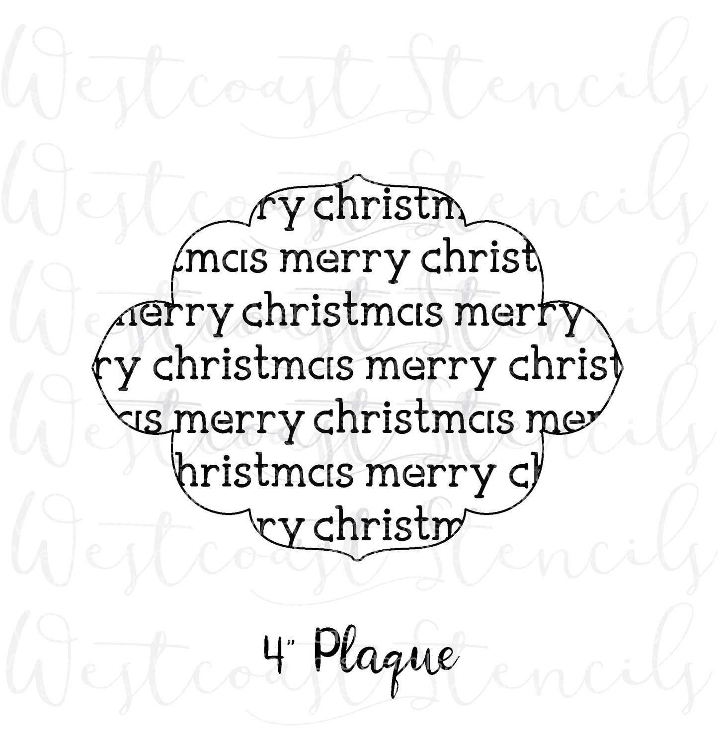 Merry Christmas Text Stencil, Style 1